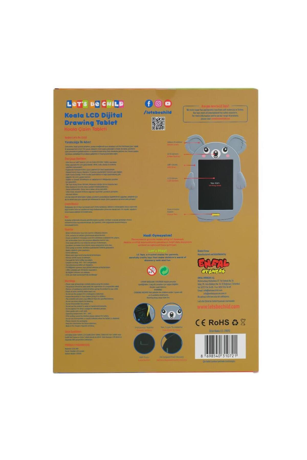 Nessiworld  Lc-31072 Koala Çizim Tableti 8.5 İnç -Lets Be Child