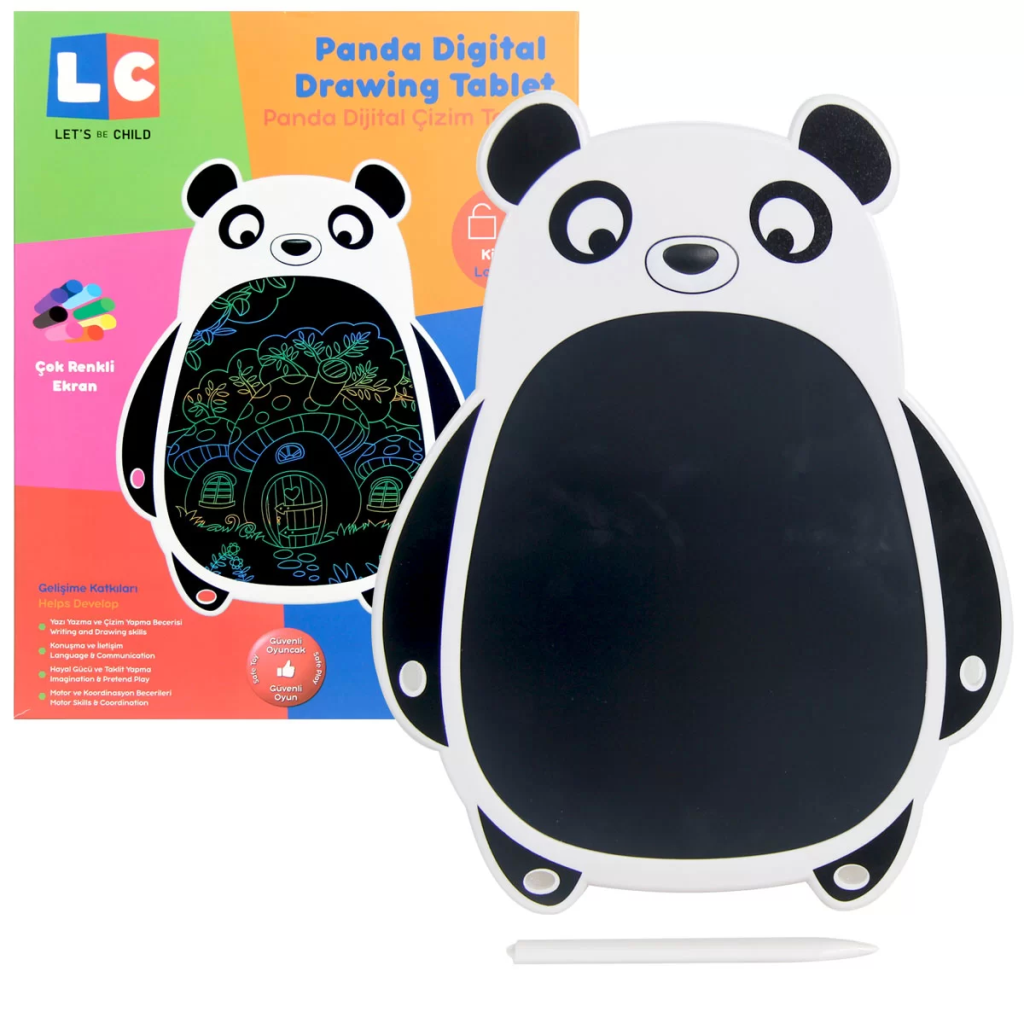 Just Cheap Store LCD Dijital Renkli Panda Çizim Tableti 8,5 İnç