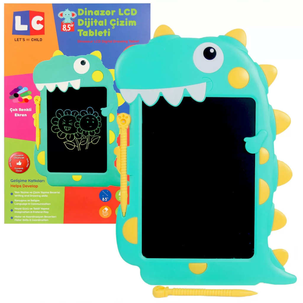 Just Cheap Store LCD Dijital Renkli Dinozor Çizim Tableti 8,5 İnç