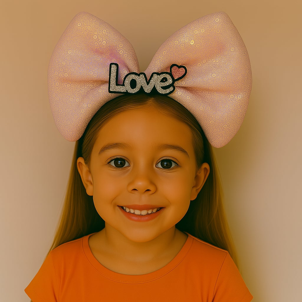 Nessiworld LED Işıklı Love Yazılı Pembe Fiyonk Taç – Kız Çocuk Pa