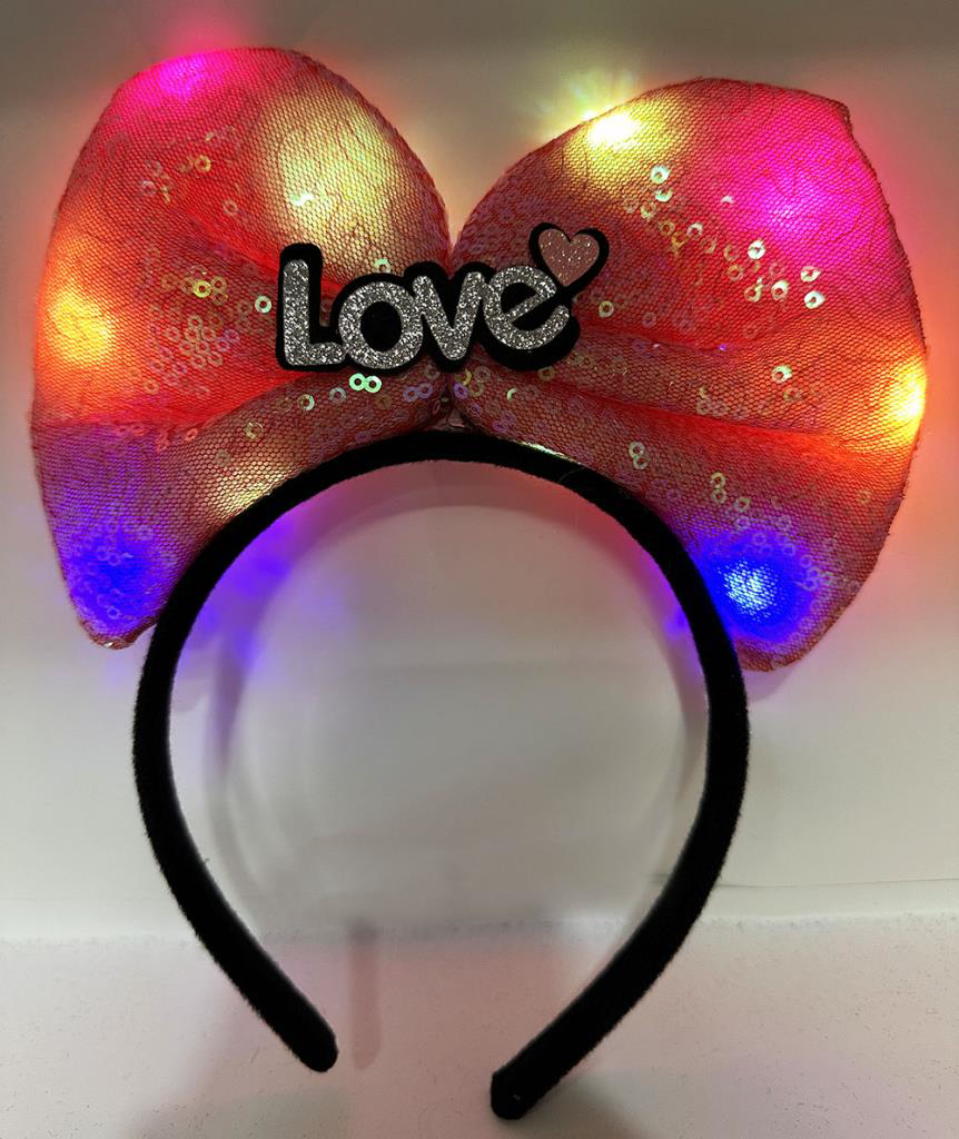 Nessiworld LED Işıklı Love Yazılı Fuşya Fiyonk Taç – Kız Çocuk Pa