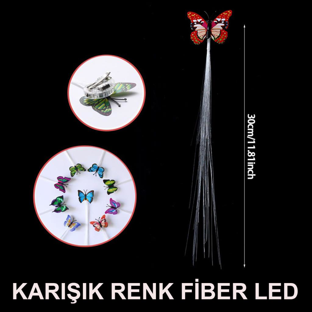 Nessiworld Led Fiber Optik Işıklı Kelebek Saç Klipsi 1 Adet Nessiworld Led Fiber Optik Işıklı Kelebek Saç Klipsi 1 Adet