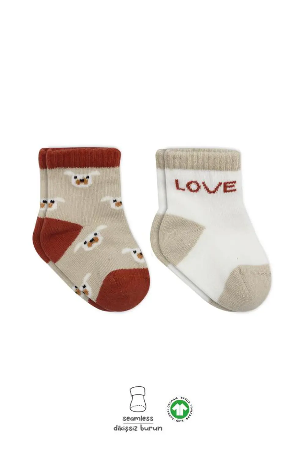 NessiWorld Love Dog Penye Soket Çorap 2'Li BS10118 Bej NessiWorld Love Dog Penye Soket Çorap 2'Li BS10118 Bej