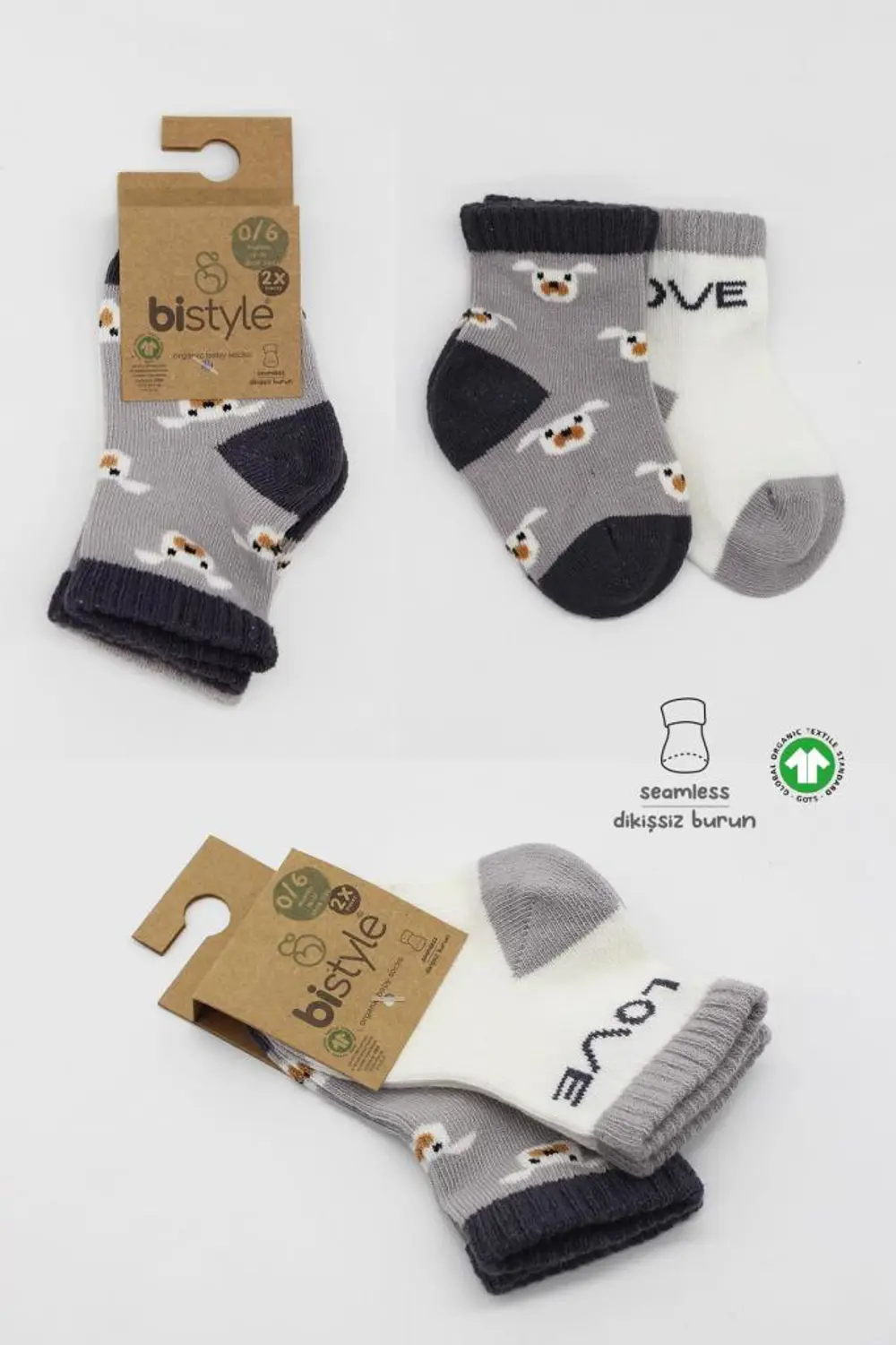 NessiWorld Love Dog Penye Soket Çorap 2'Li BS10118 Gri (ADET FİYA NessiWorld Love Dog Penye Soket Çorap 2'Li BS10118 Gri (ADET FİYA