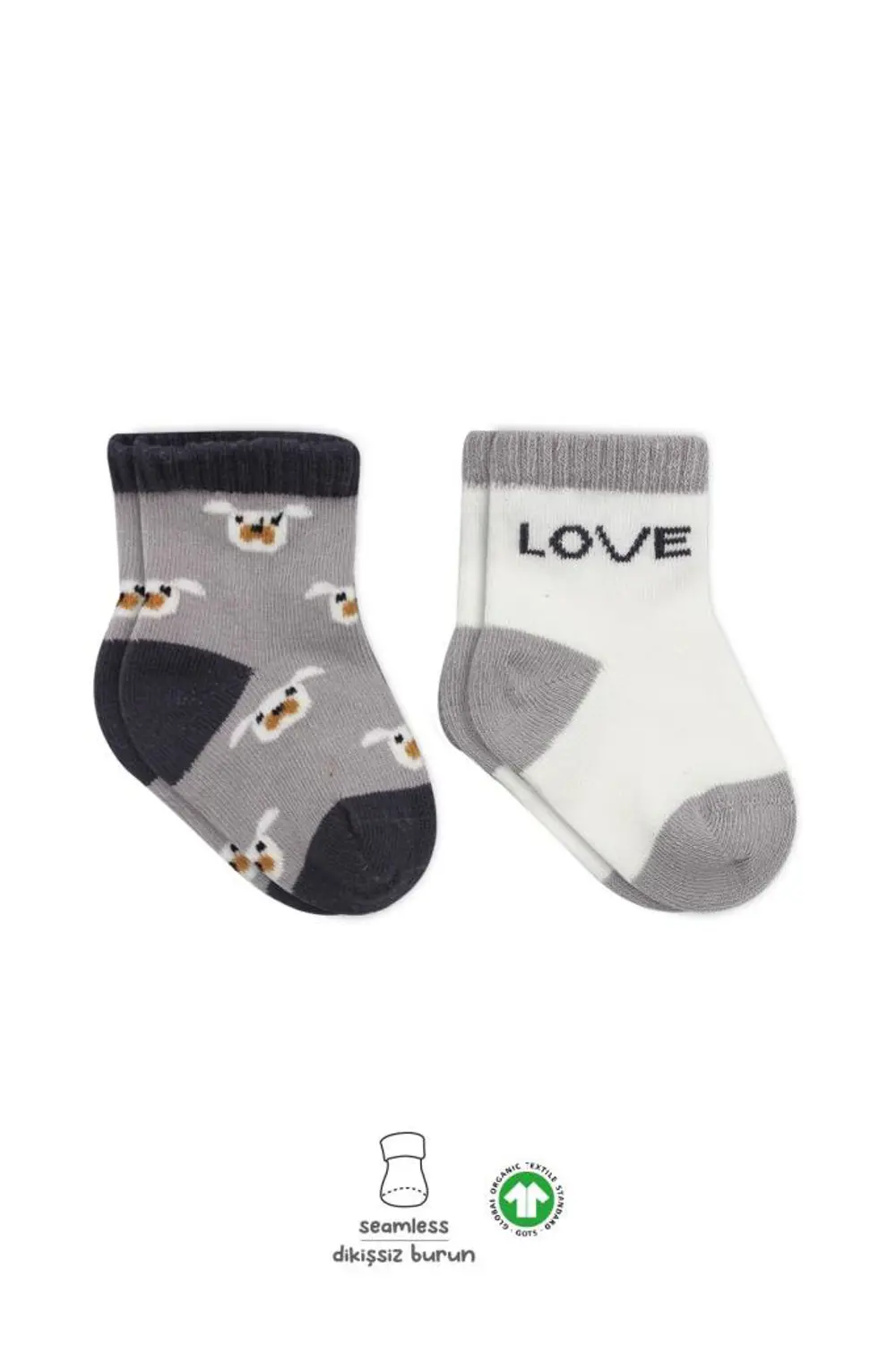 NessiWorld Love Dog Penye Soket Çorap 2'Li BS10118 Gri (ADET FİYA NessiWorld Love Dog Penye Soket Çorap 2'Li BS10118 Gri (ADET FİYA