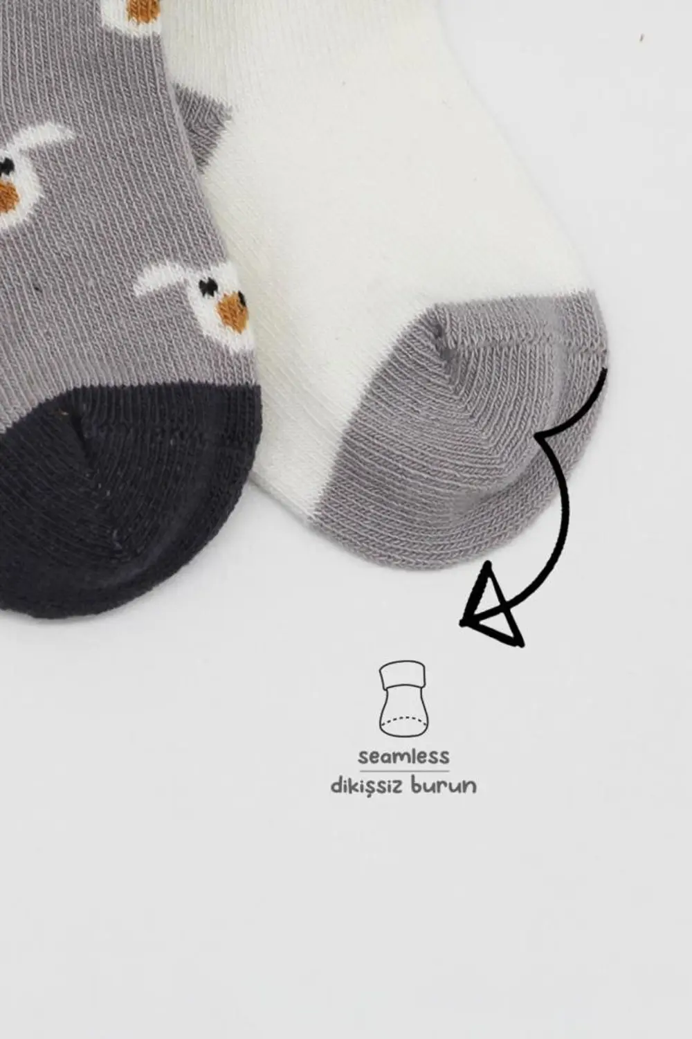 NessiWorld Love Dog Penye Soket Çorap 2'Li BS10118 Gri (ADET FİYA NessiWorld Love Dog Penye Soket Çorap 2'Li BS10118 Gri (ADET FİYA