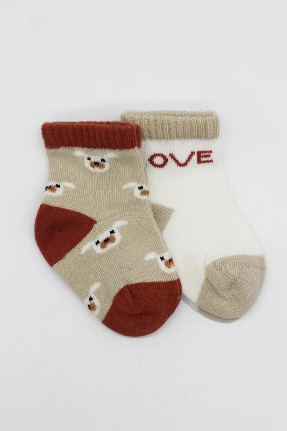 NessiWorld Love Dog Penye Soket Çorap 2'Li BS10118 Bej NessiWorld Love Dog Penye Soket Çorap 2'Li BS10118 Bej