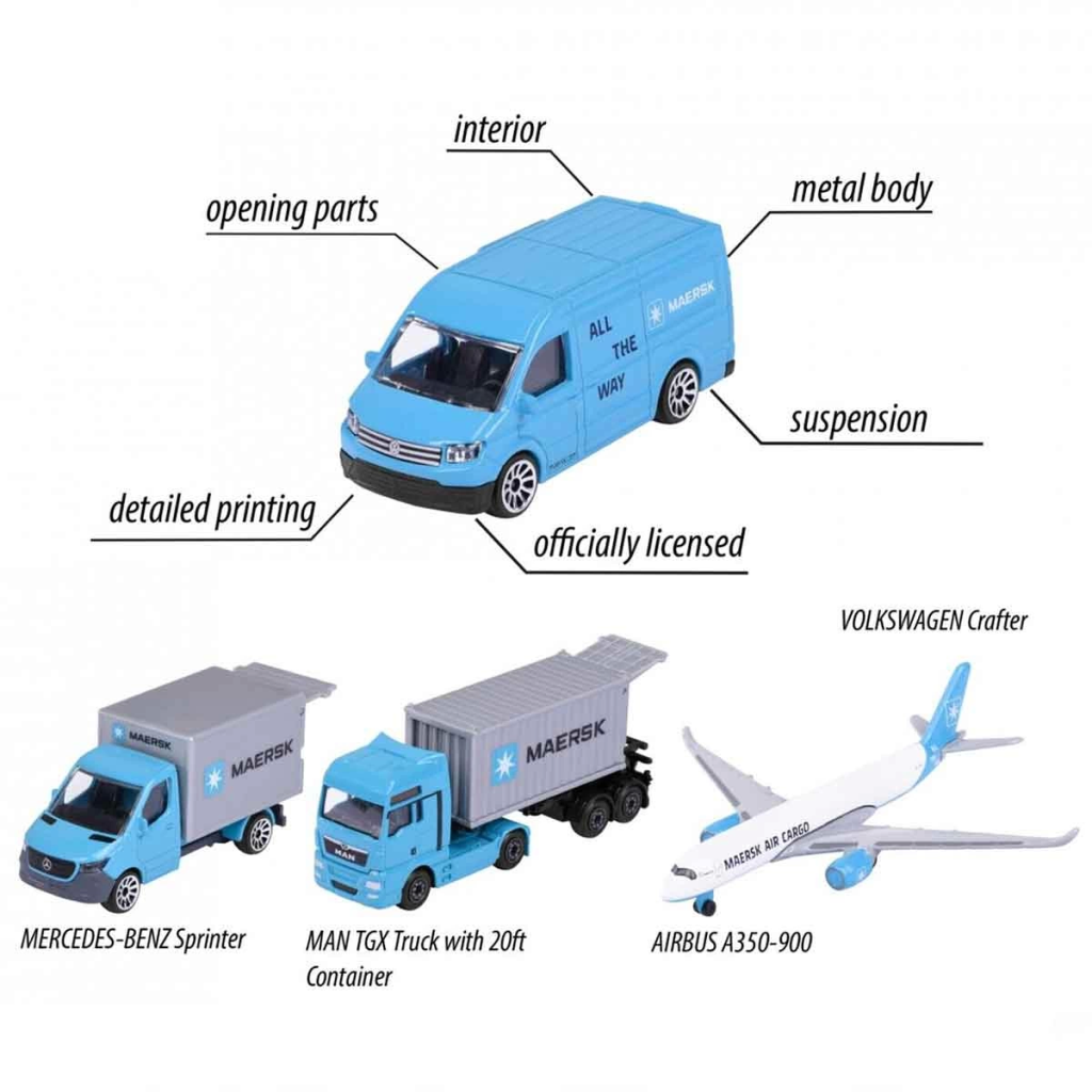 Nessiworld Majorette Maersk Temalı Lojistik 4'lü Koleksiyon Paket Nessiworld Majorette Maersk Temalı Lojistik 4'lü Koleksiyon Paket