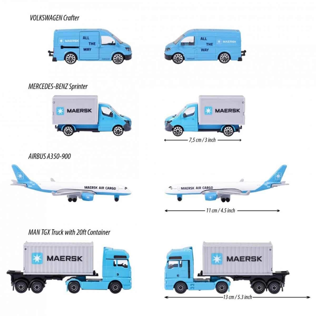 Nessiworld Majorette Maersk Temalı Lojistik 4'lü Koleksiyon Paket Nessiworld Majorette Maersk Temalı Lojistik 4'lü Koleksiyon Paket