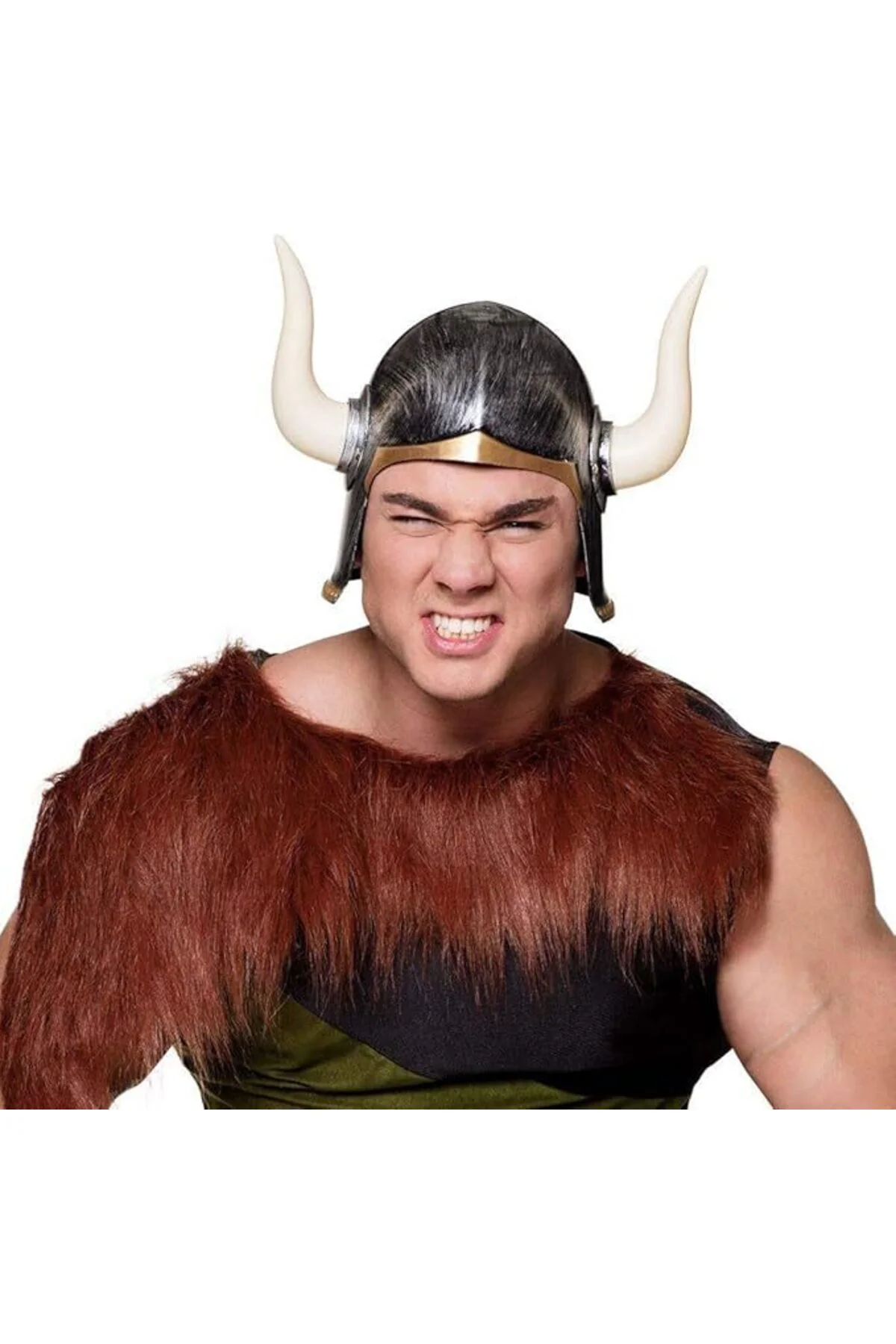 Nessiworld Mega Boynuzlu Viking Ivar Kaskı Eskitilmiş Desen Gümüş