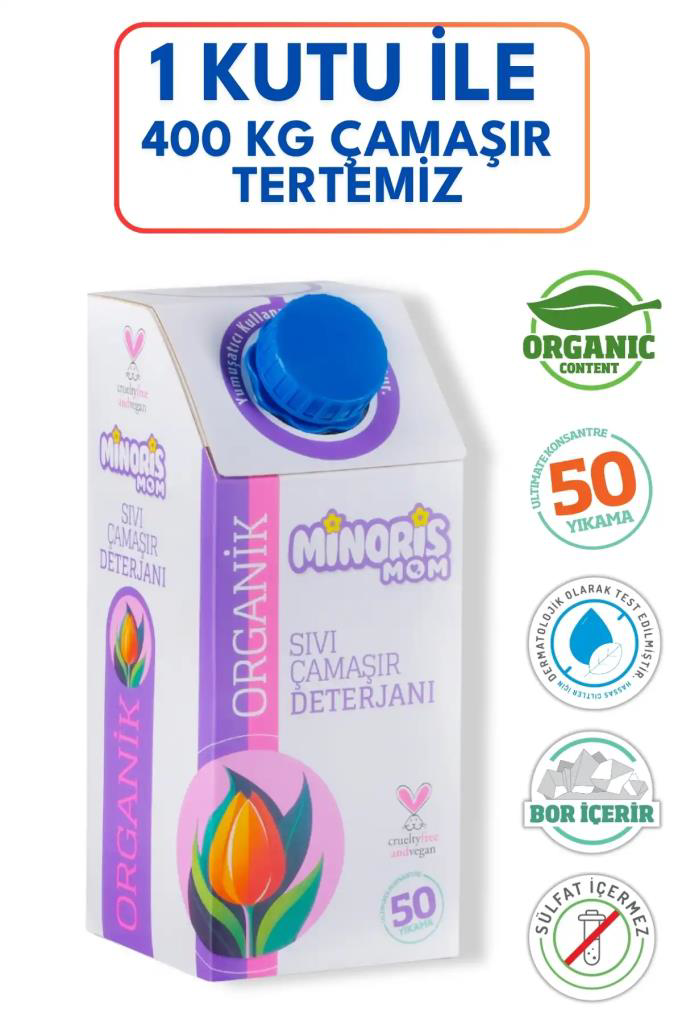 Nessiworld Minoris MOM Organik Sıvı Çamaşır Deterjanı 1 Lt 50 Yık