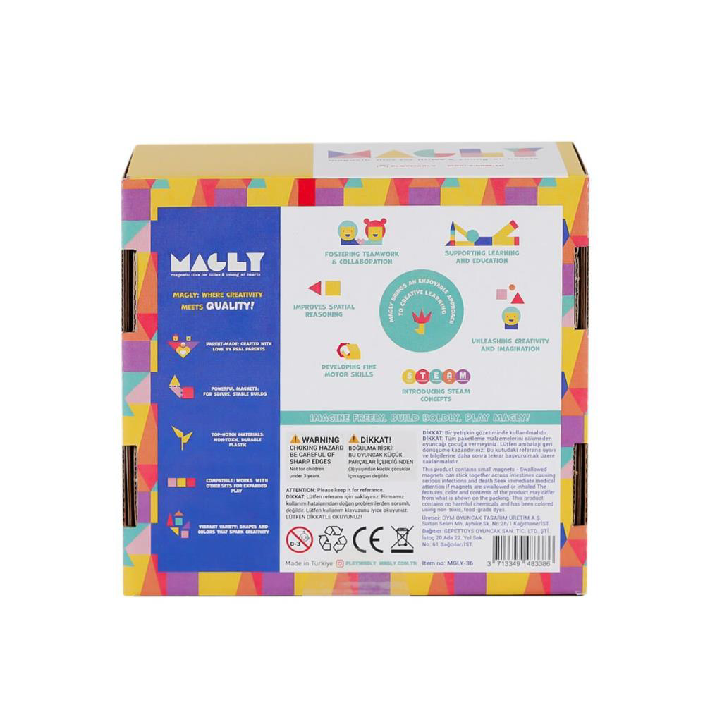 Nessiworld MLG-36 Manyetik Blok 36 Parça -Gepettoys Nessiworld MLG-36 Manyetik Blok 36 Parça -Gepettoys