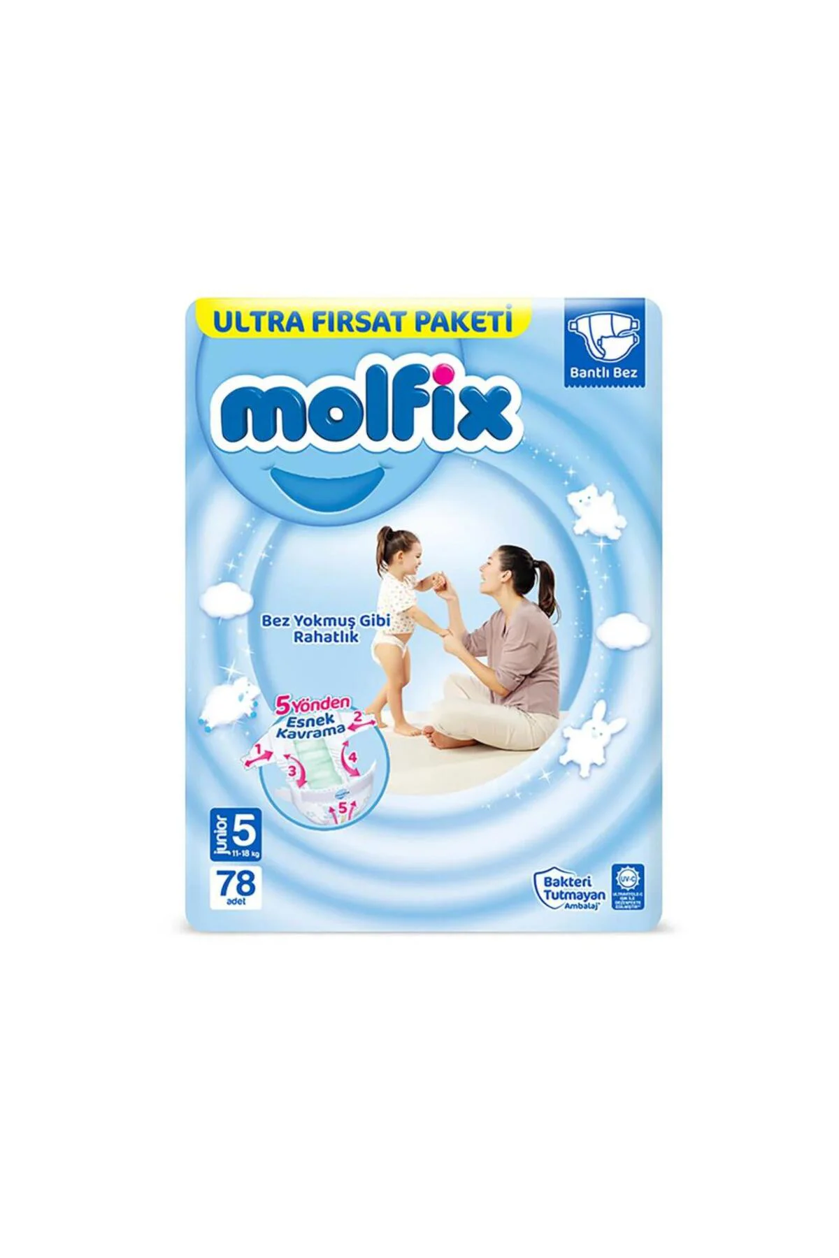 Nessiworld Molfix Bebek Bezi Ultra Fırsat Paketi 5 Beden 11-18 Kg