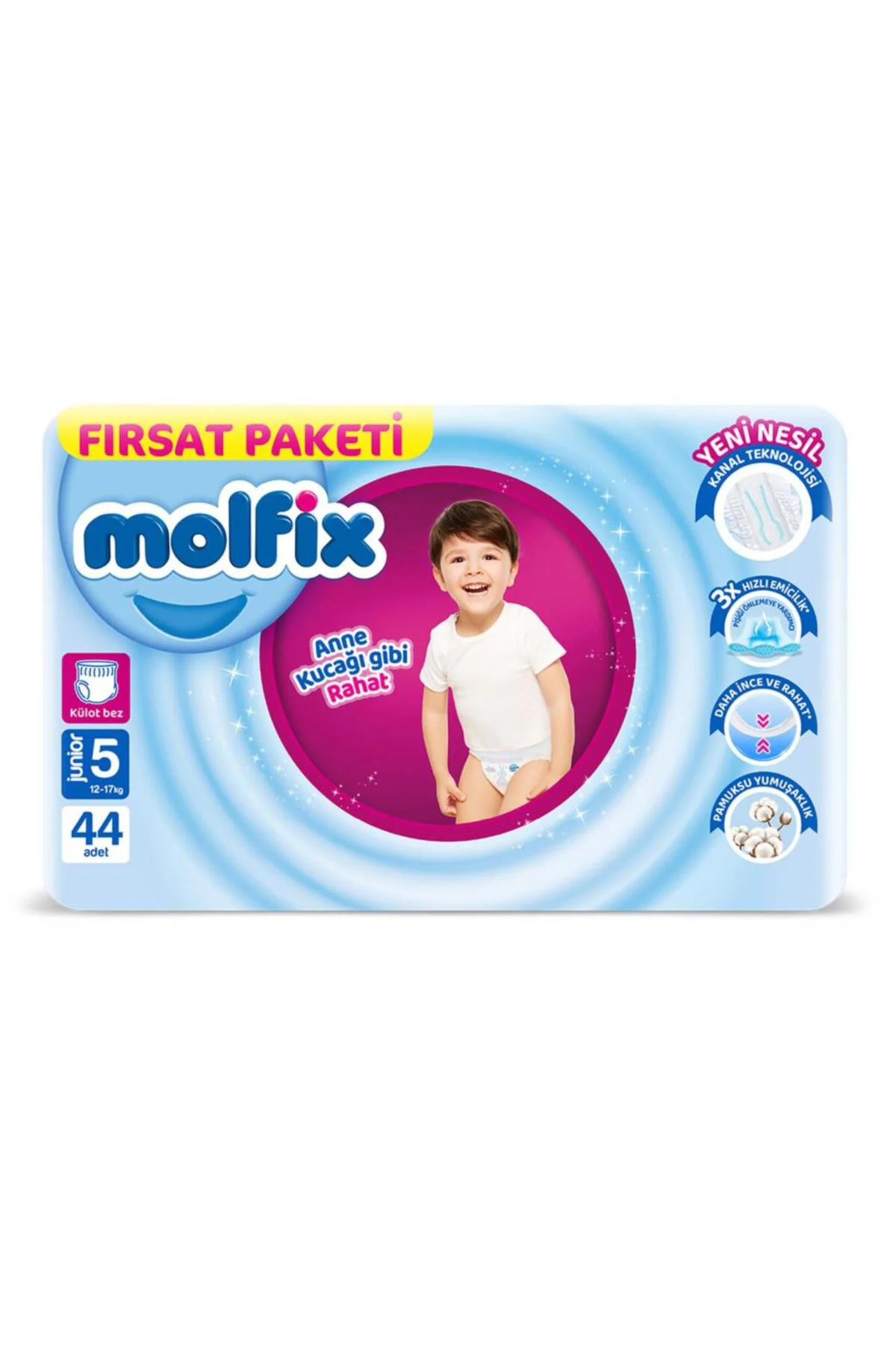 Nessiworld Molfix Külot Bez Fırsat Paketi 5 Beden 12-17 Kg 44 Ade
