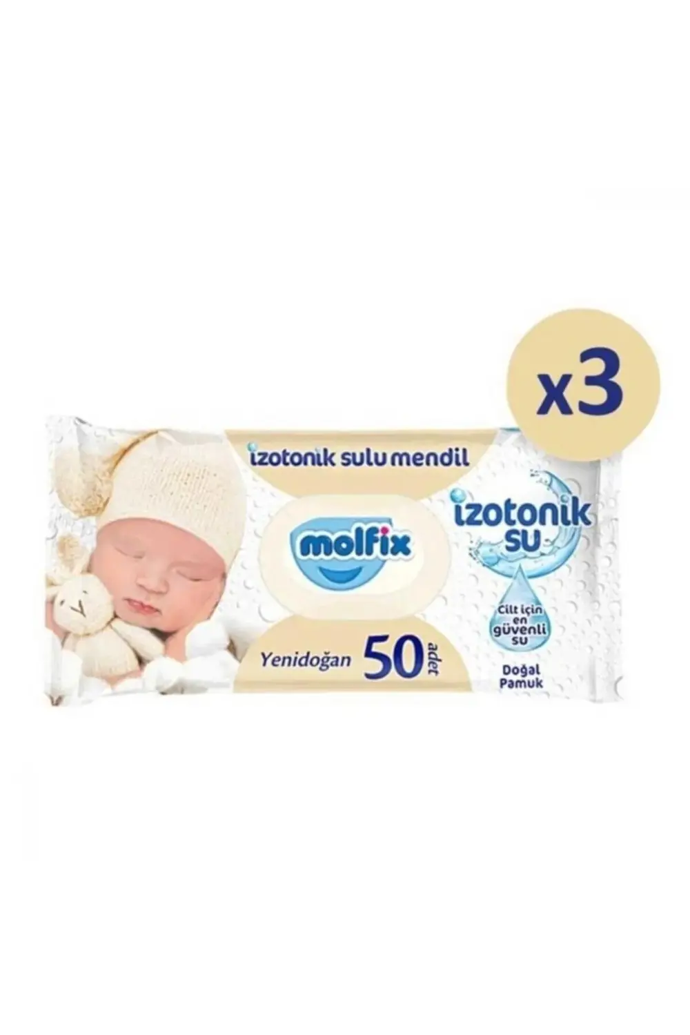 Nessiworld Molfix Yenidoğan İzotonik Sulu Doğal Pamuk Islak Havlu