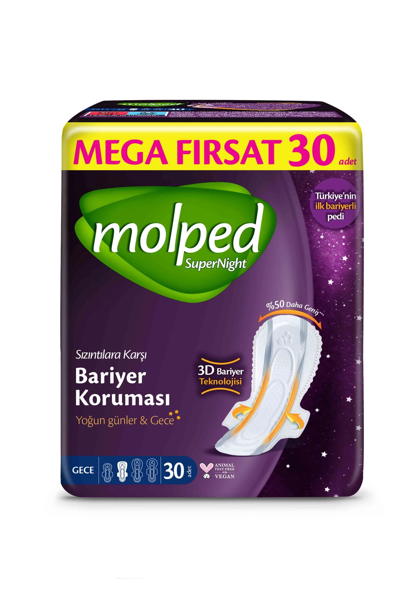 Nessiworld Molped SüperNight Gece Mega Ped 30 Adet
