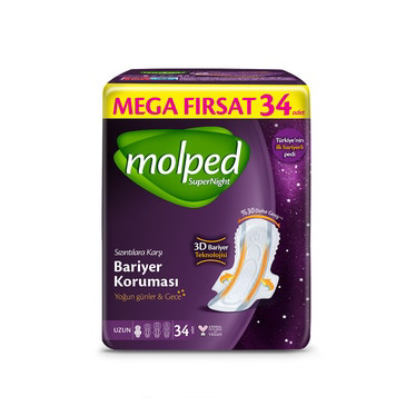 Nessiworld  Molped SüperNight Uzun Ped Mega 34 Adet