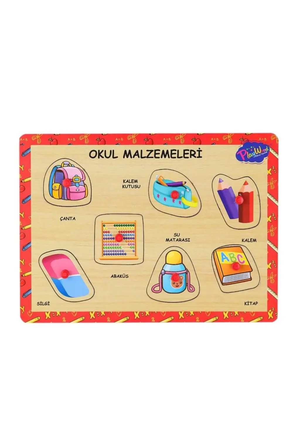 Nessiworld ONY-196-197 Ahşap Tutmalı Okul Malzemeleri -Onyıl Oyun