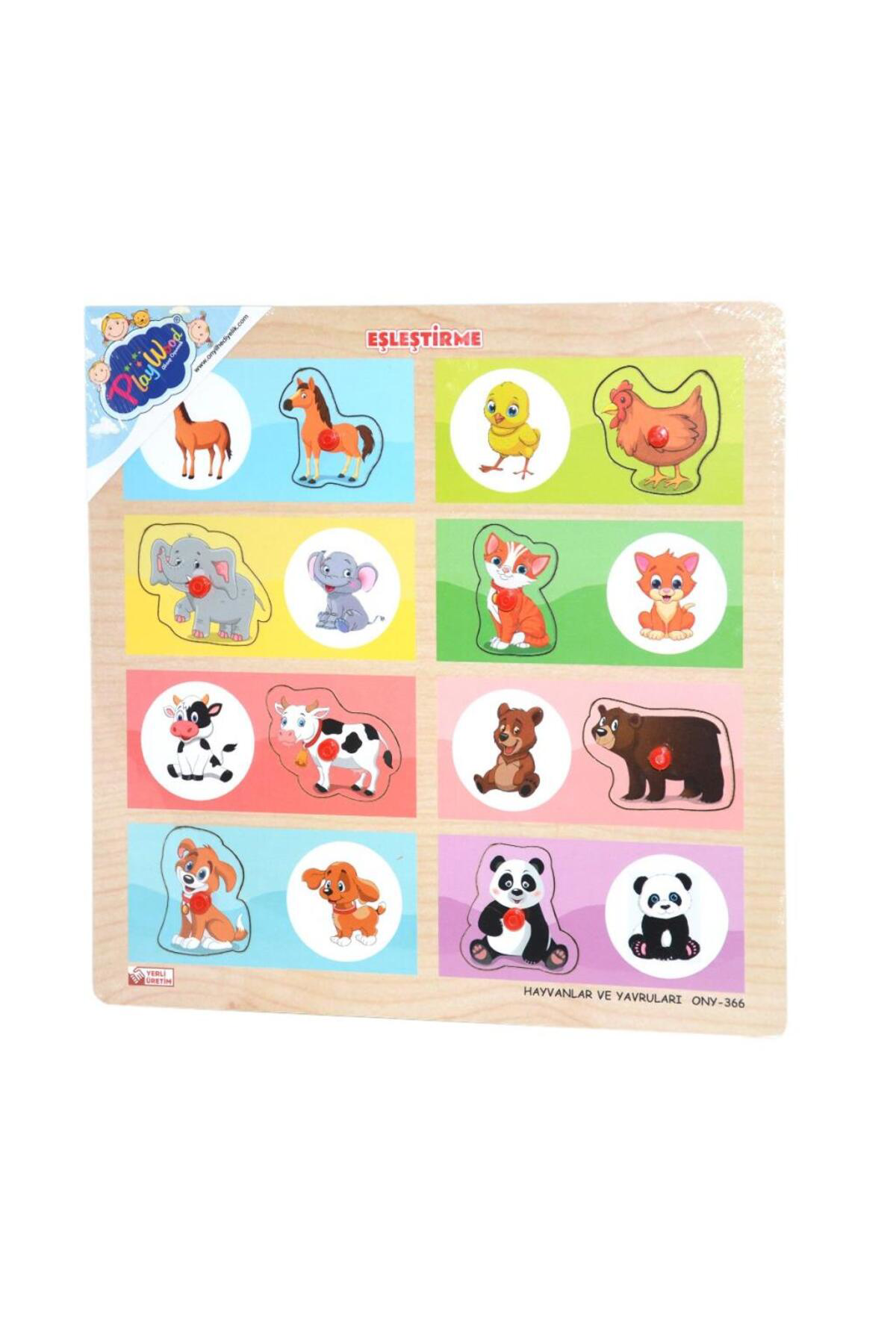 Nessiworld  Ony-366-367 Ahşap Tutmalı Eşleştirme -Hayvanlar Ve Yav