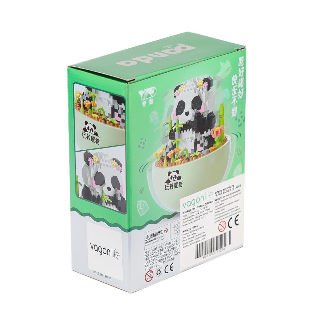 Just Cheap Store P1274 Panlos Panda Blok Seti 510 Parça -Vagon li Just Cheap Store P1274 Panlos Panda Blok Seti 510 Parça -Vagon li