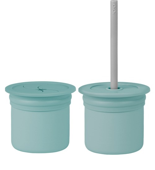 Nessiworld    Pipetli Silikon Bardak Seti Aqua Green / Powder Gre