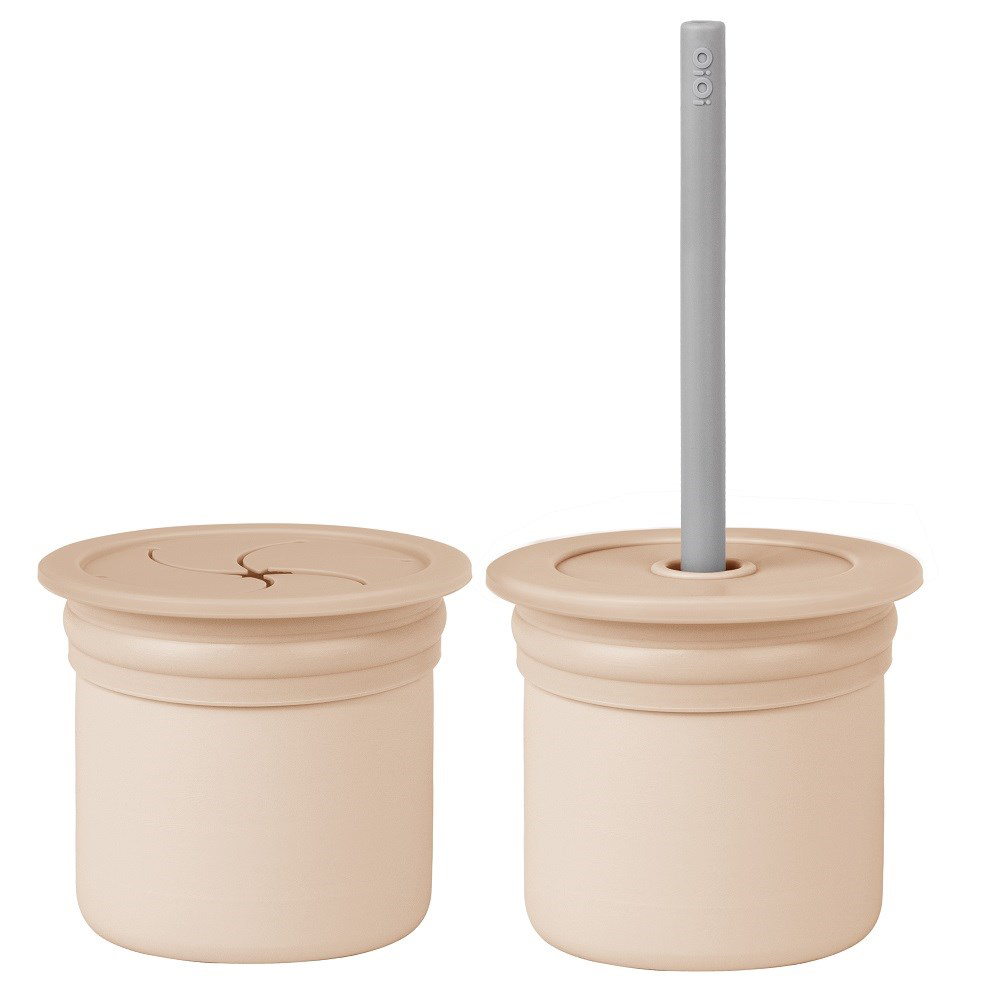 Nessiworld    Pipetli Silikon Bardak Seti Bubble Beige / Powder G