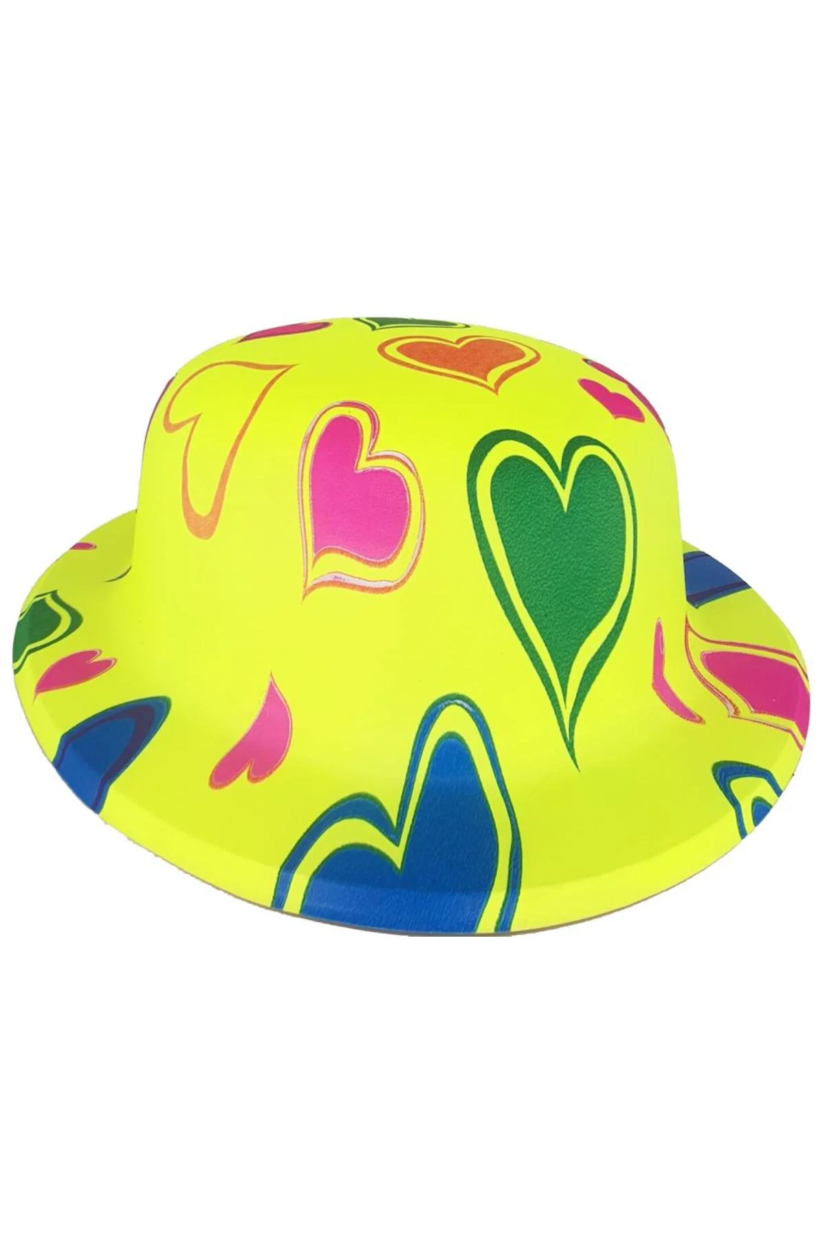 Nessiworld Plastik Neon Desenli UV Işık Parti Şapkası Sarı 1 Adet