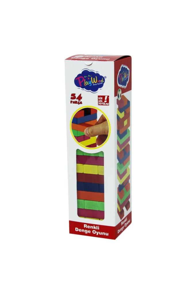 Nessiworld  PlayWood Ahşap Kutulu Denge Oyunu Renkli 310