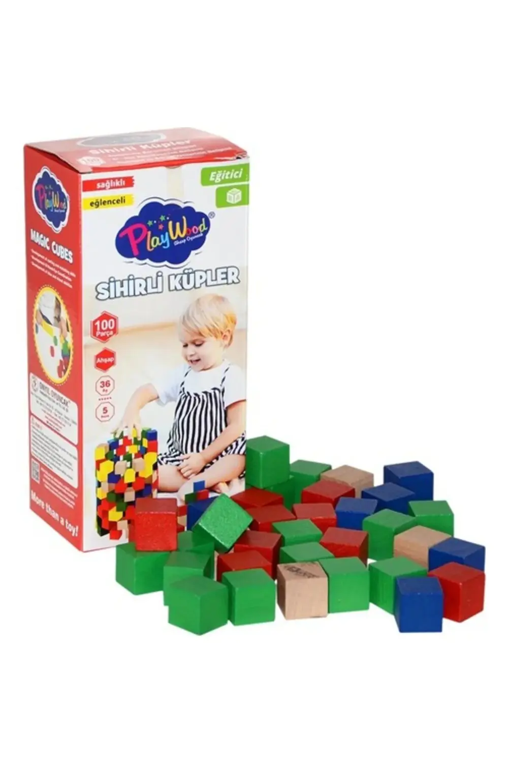 Nessiworld PlayWood Ahşap Sihirli Küpler 100 Parça 359