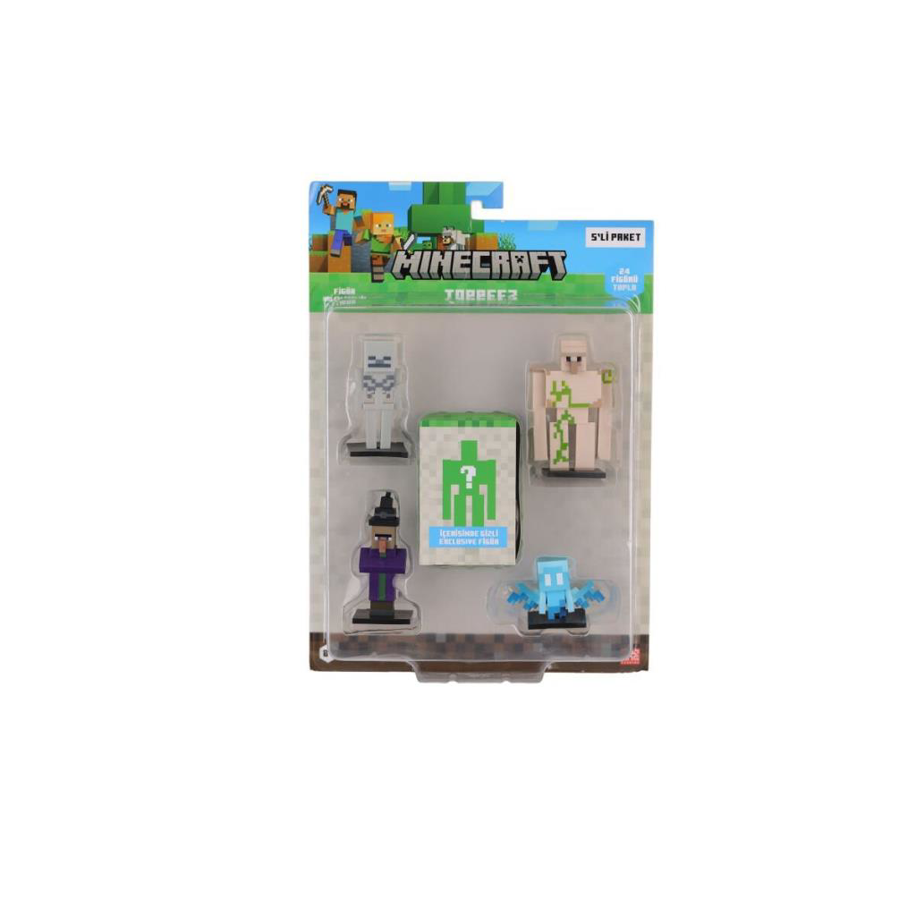 Nessiworld PMI MC2040 Minecraft 3D Figür Toppeez 5li Set Nessiworld PMI MC2040 Minecraft 3D Figür Toppeez 5li Set