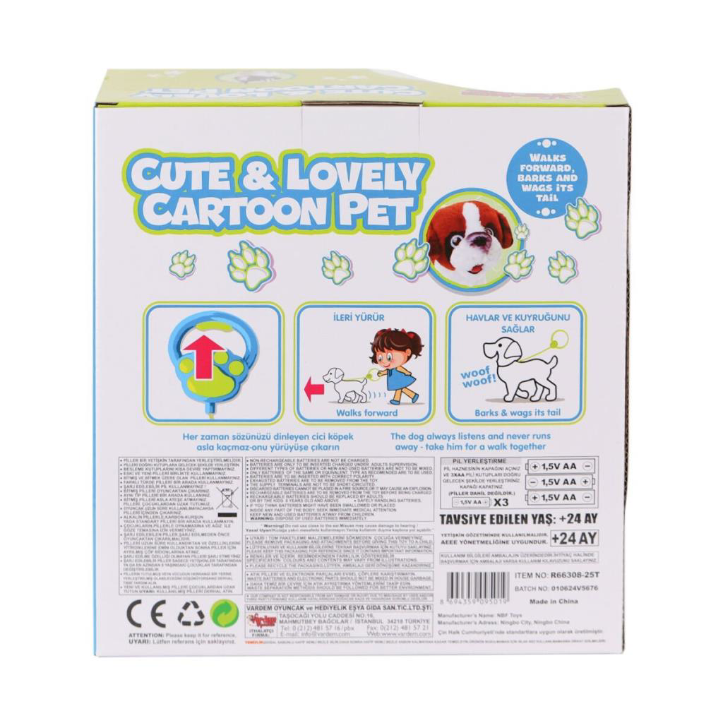 Nessiworld PR66308-25T Tasmalı Yürüyen Peluş Fransız Köpeği