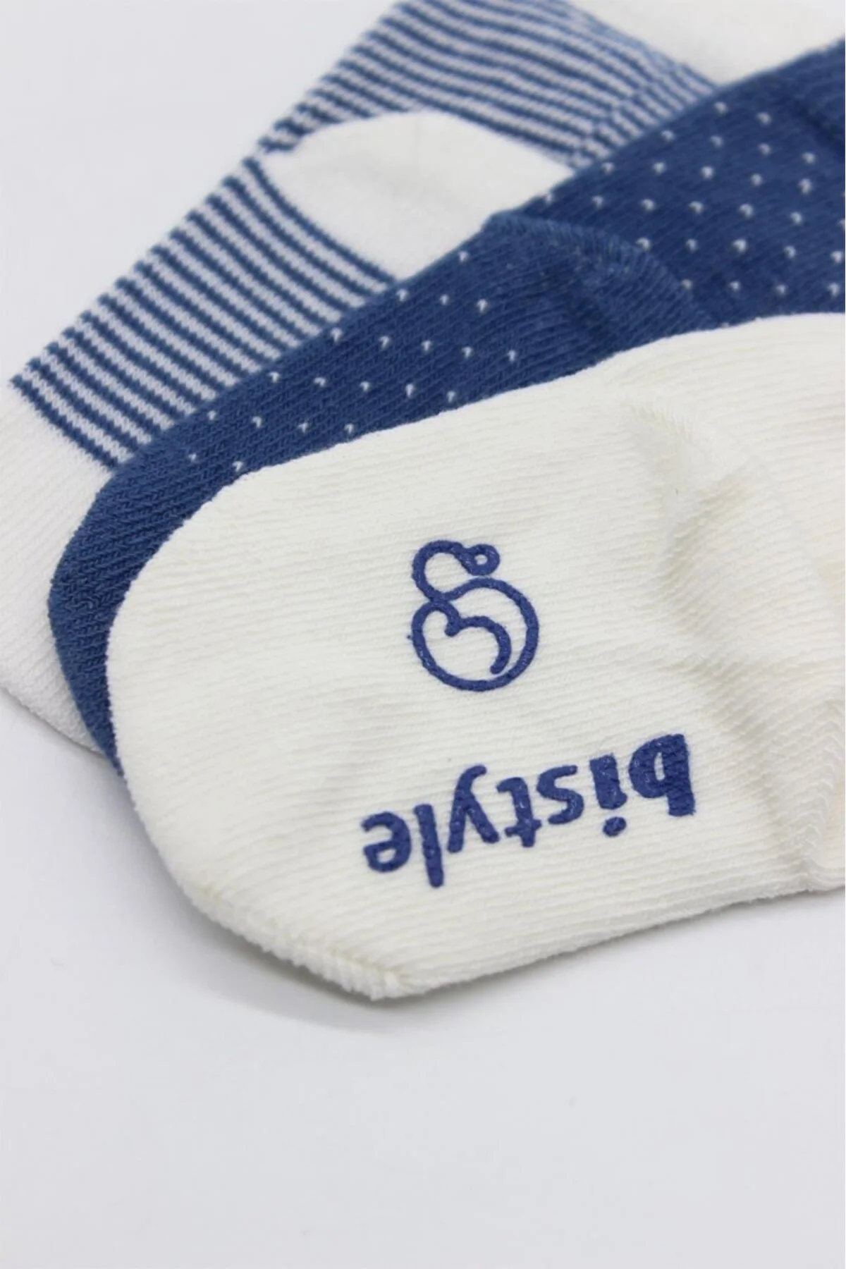 NessiWorld Puanlı Kaymaz Penye Soket Çorap 3'Lü BS10108 İndigo(AD
