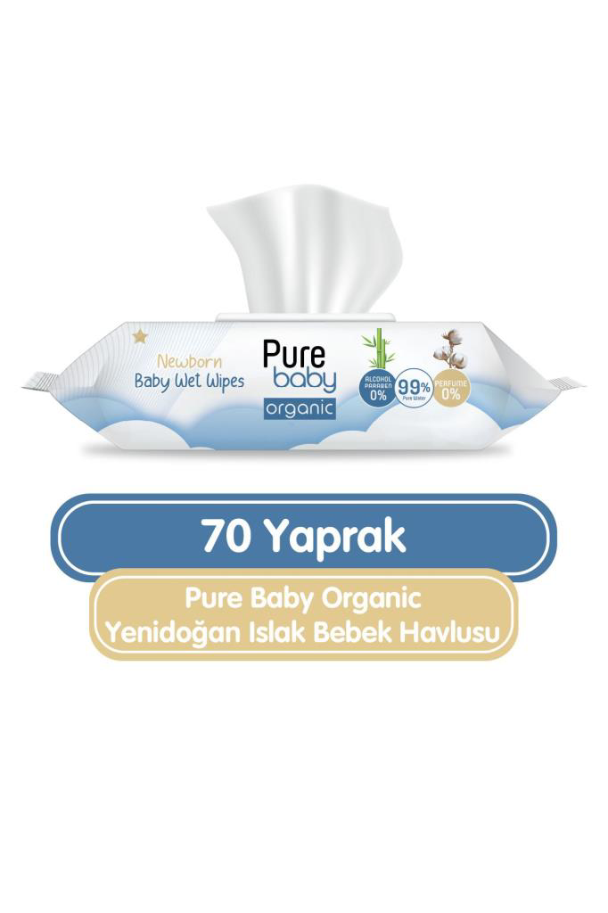 Nessiworld Pure Baby Organic Yenidoğan Islak Havlu Mendil 70 Yap Nessiworld Pure Baby Organic Yenidoğan Islak Havlu Mendil 70 Yap