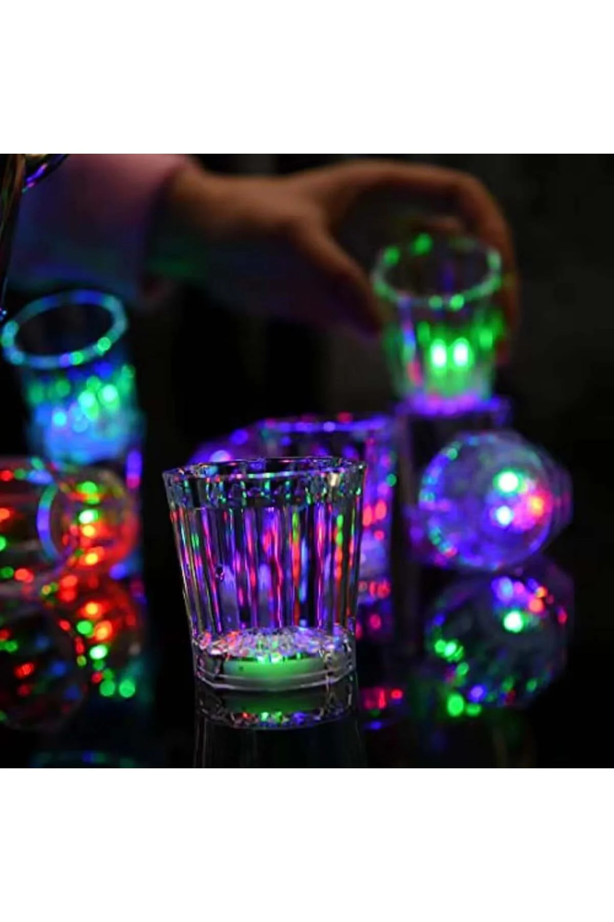 Nessiworld Renkli Led Parlayan Fiber Optik Glow Işıklı Bardak 5,5