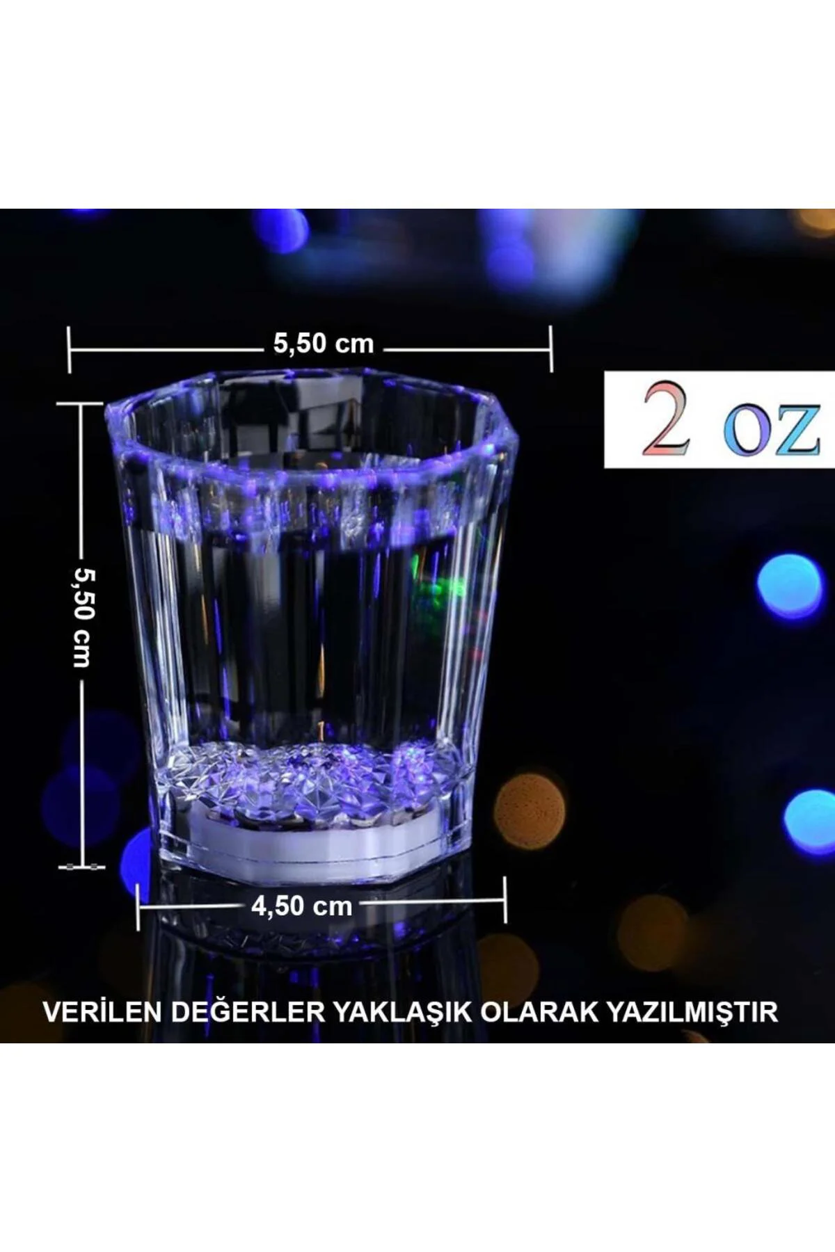 Nessiworld Renkli Led Parlayan Fiber Optik Glow Işıklı Bardak 5,5