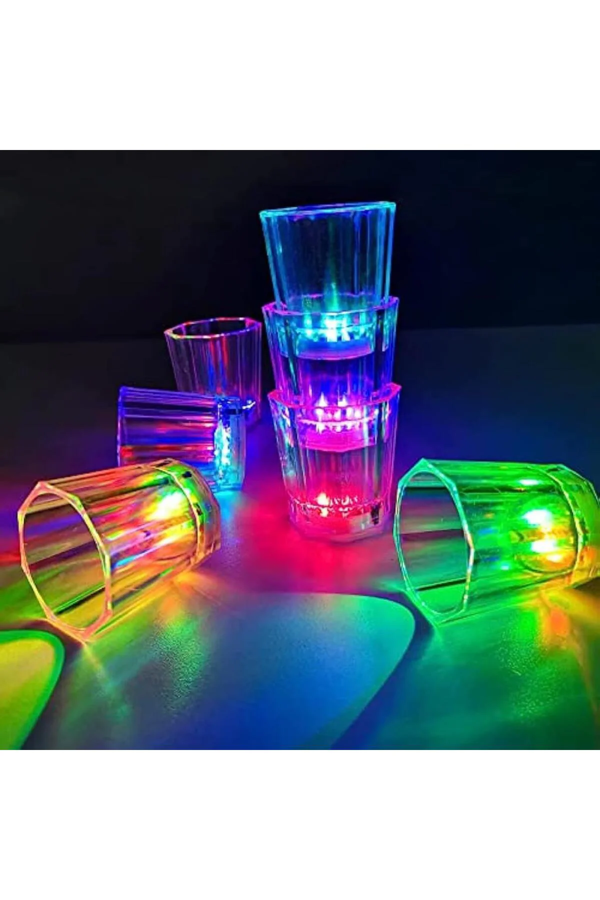 Nessiworld Renkli Led Parlayan Fiber Optik Glow Işıklı Bardak 5,5