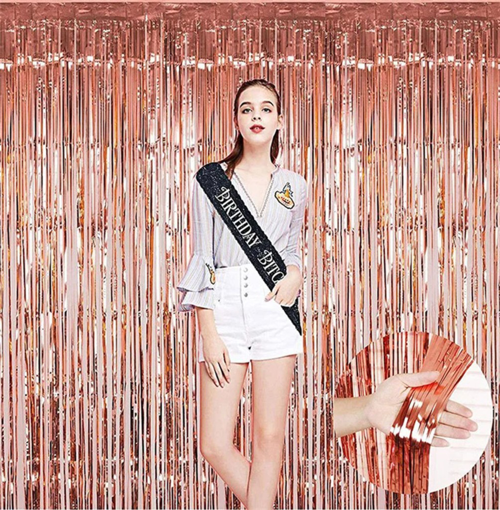 Nessiworld Rose Gold Püsküllü Kapı Perdesi - Parti, Bekarlığa Ved Nessiworld Rose Gold Püsküllü Kapı Perdesi - Parti, Bekarlığa Ved