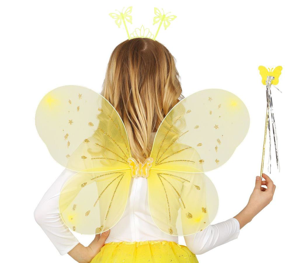 Nessiworld Sarı Kelebek Erkek-Kız Seti – 50 cm Kelebek Kanadı, Ta Nessiworld Sarı Kelebek Erkek-Kız Seti – 50 cm Kelebek Kanadı, Ta