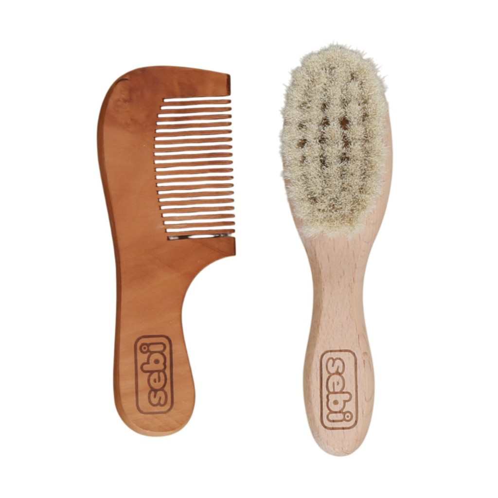 Nessiworld Sebi Bebe Doğal Keçi Kılı Fırça ve Tarak Seti