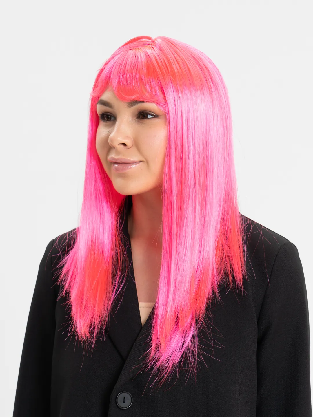 Nessiworld Şeker Pembesi Koyu Pembe Renk Uzun Düz Parti Peruğu