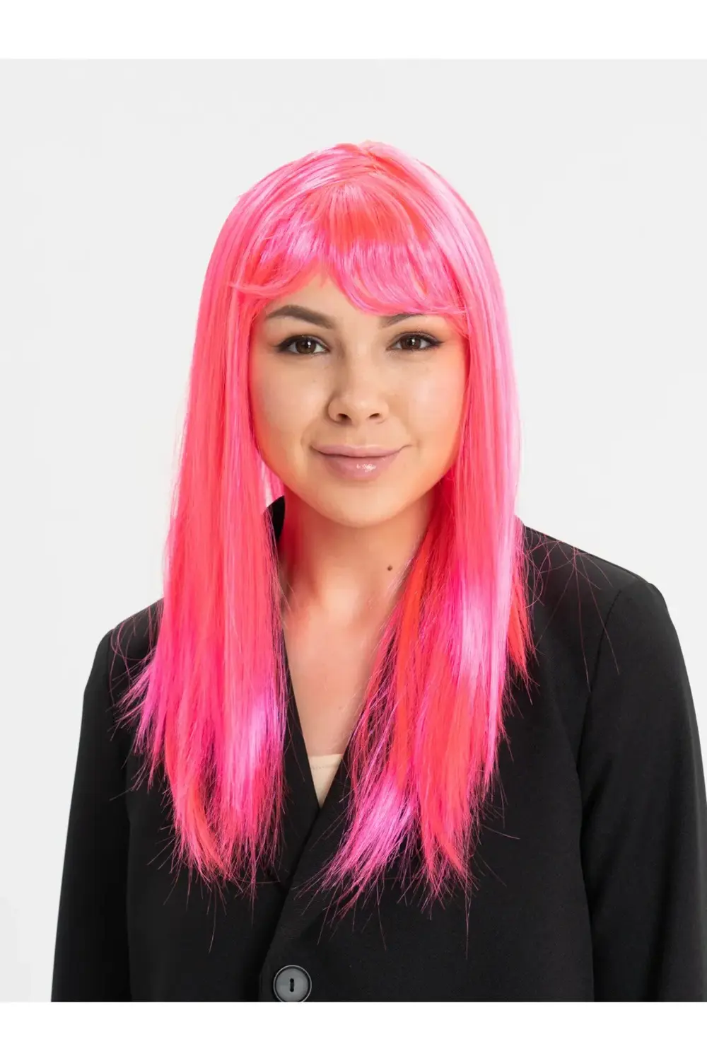 Nessiworld Şeker Pembesi Koyu Pembe Renk Uzun Düz Parti Peruğu