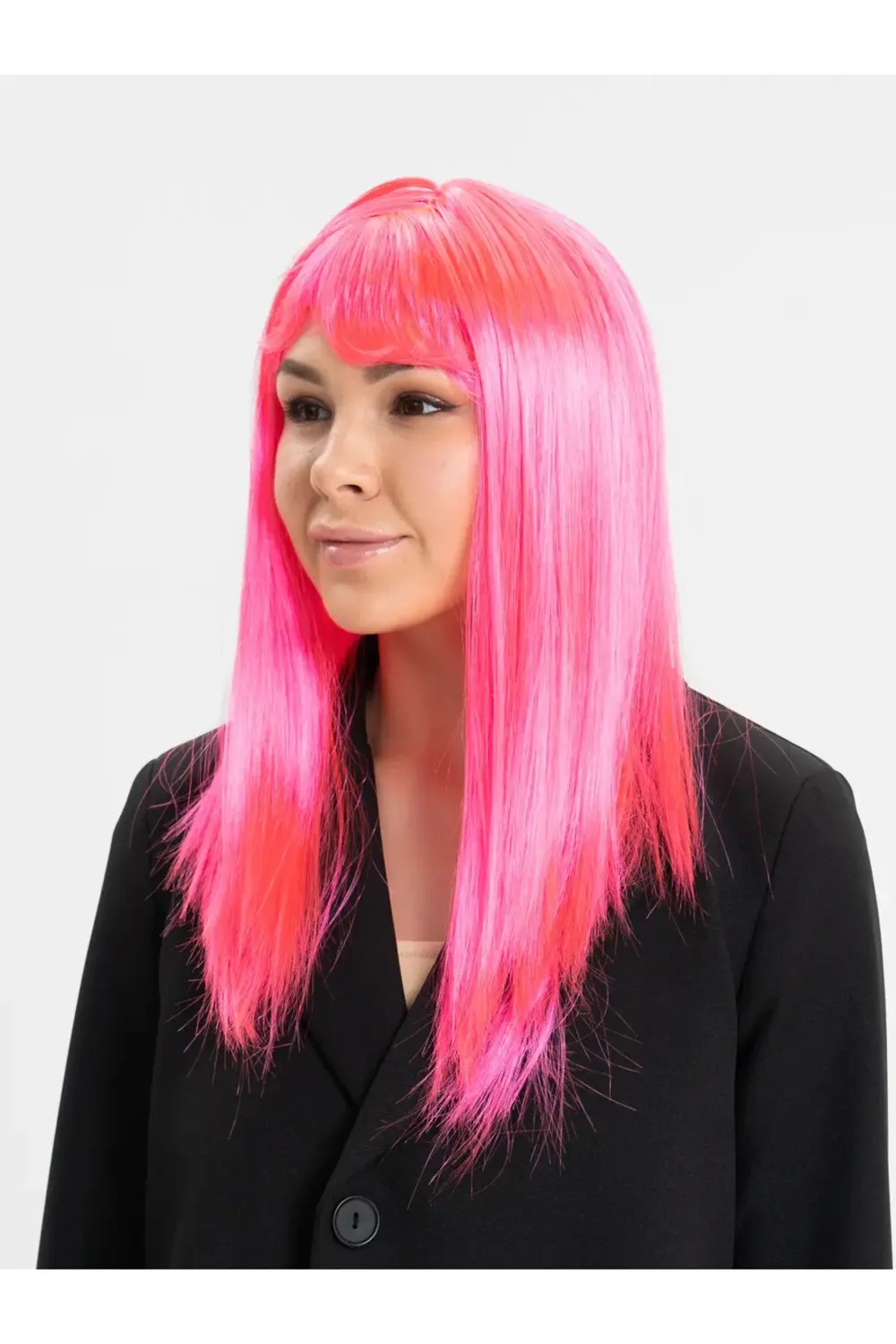 Nessiworld Şeker Pembesi Koyu Pembe Renk Uzun Düz Parti Peruğu