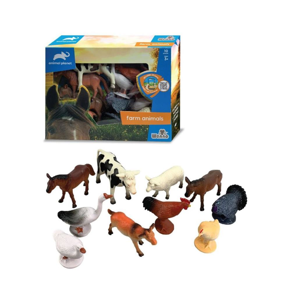 Nessiworld SH-D5804 Vardem Kutulu 10 Parça Çiftlik Hayvanları Set