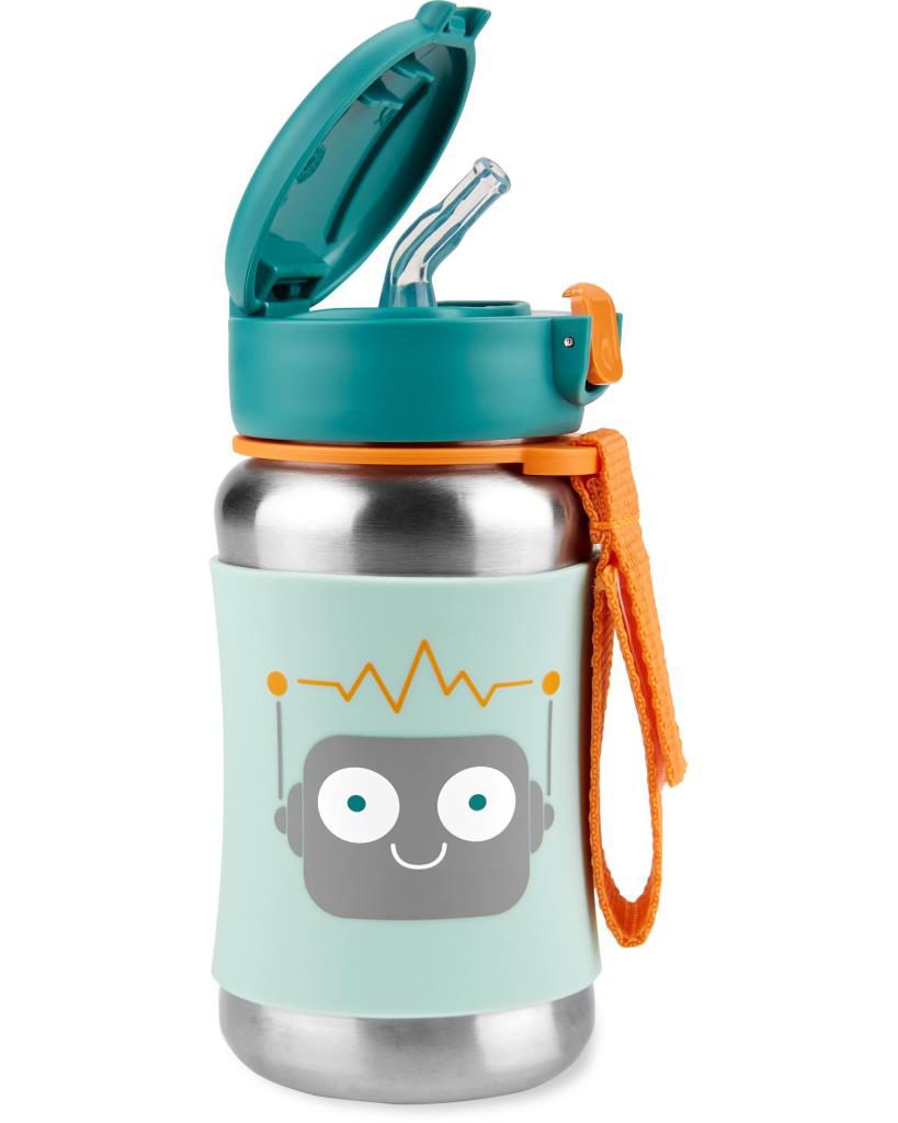 Nessiworld Skip Hop Pipetli Paslanmaz Çelik Suluk 350 ml Robot Nessiworld Skip Hop Pipetli Paslanmaz Çelik Suluk 350 ml Robot