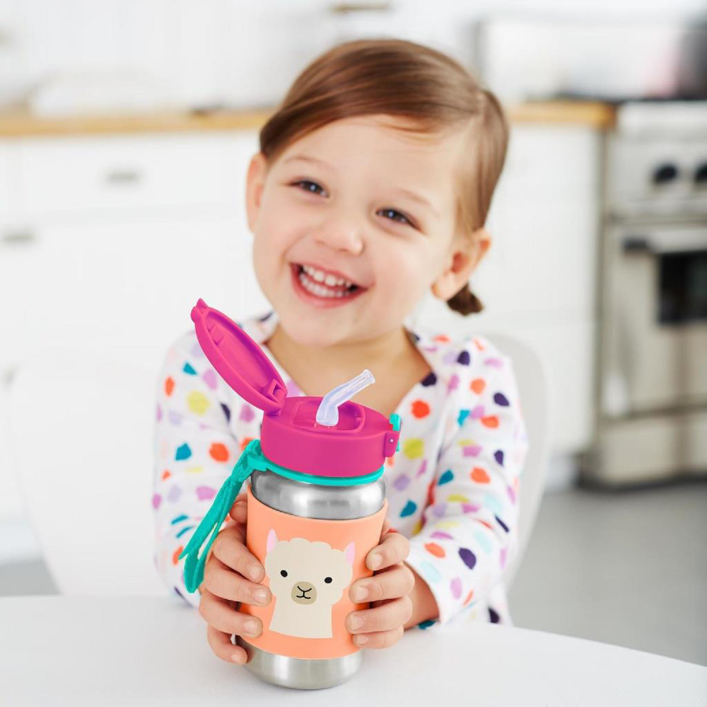 Nessiworld Skip Hop Pipetli Paslanmaz Çelik Suluk 350 ml Lama Nessiworld Skip Hop Pipetli Paslanmaz Çelik Suluk 350 ml Lama