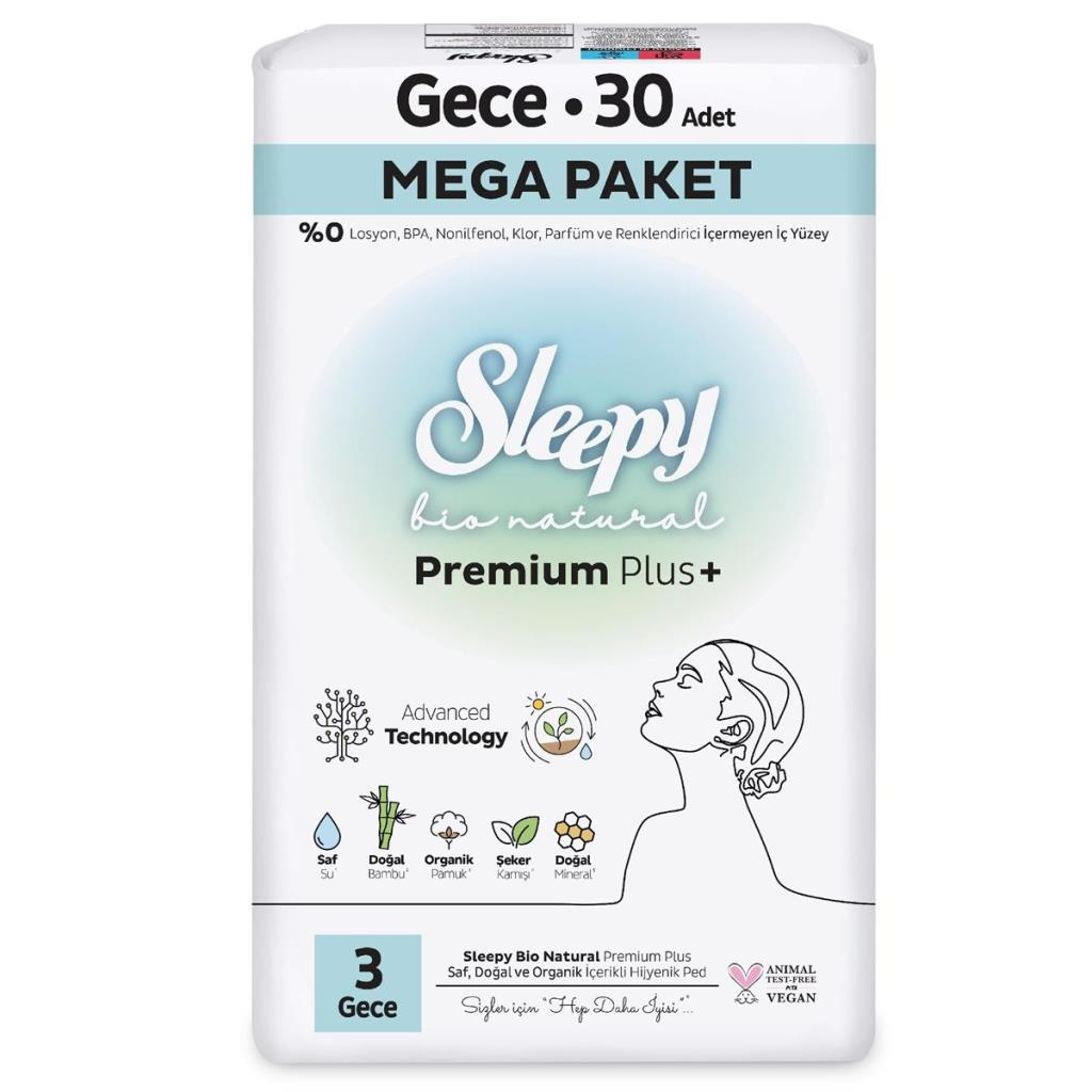 Nessiworld Sleepy Bio Natural Premium Plus Mega Gece Ped 30 Adet Nessiworld Sleepy Bio Natural Premium Plus Mega Gece Ped 30 Adet