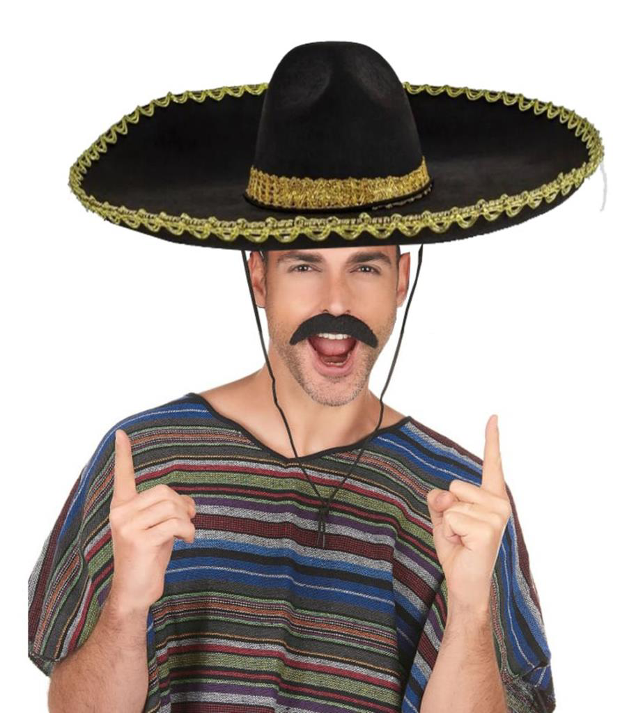 Nessiworld Sombrero Meksika Şapkası Mariachi Altın Şeritli Yetişk