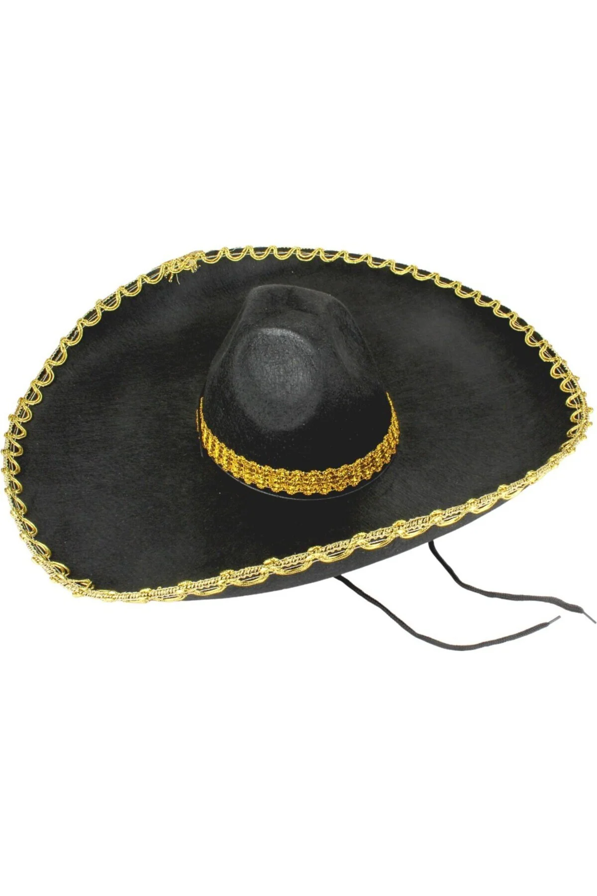 NessiWorld Sombrero Meksika Şapkası Mariachi Altın Şeritli Yetişkin Boy