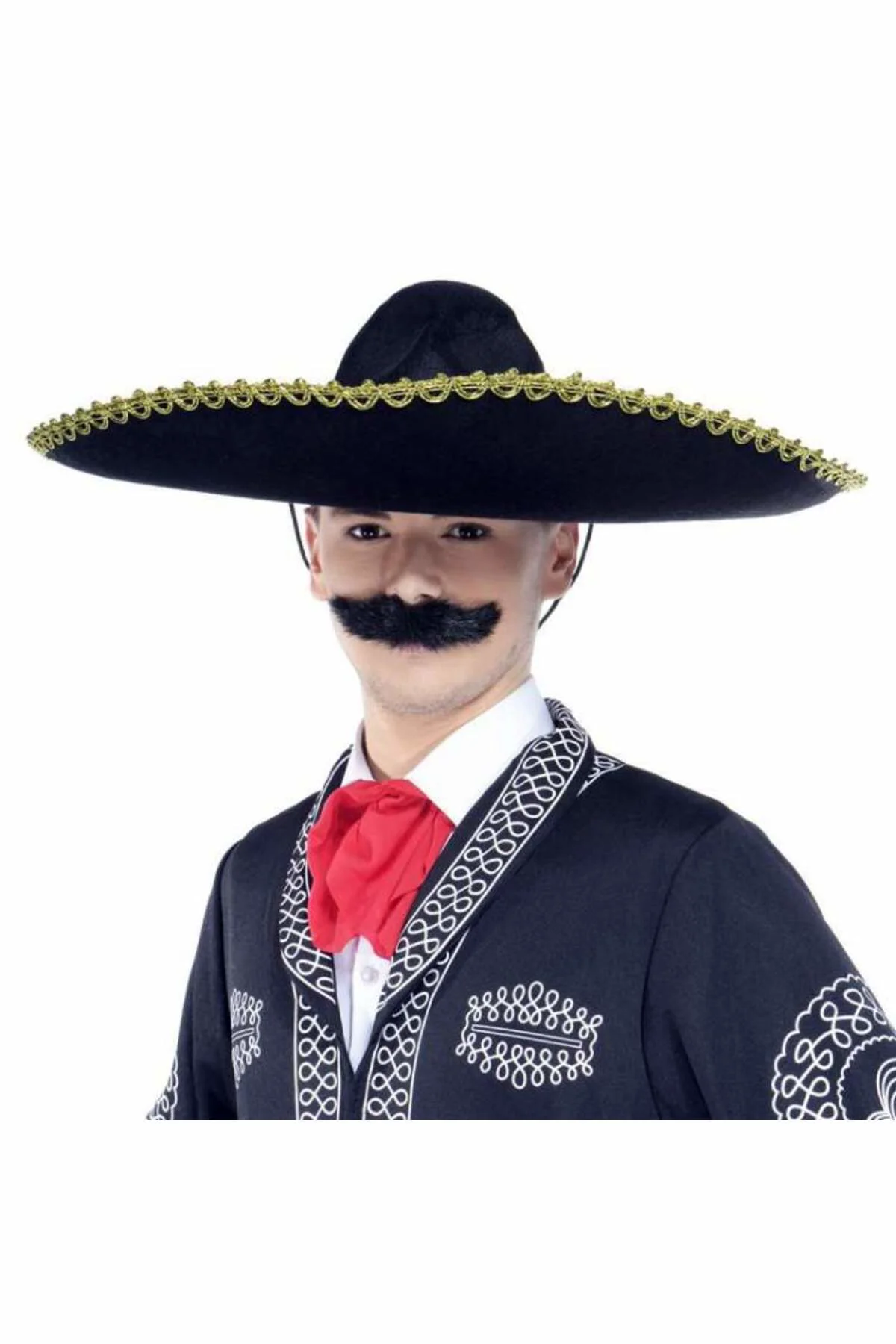 NessiWorld Sombrero Meksika Şapkası Mariachi Altın Şeritli Yetişkin Boy