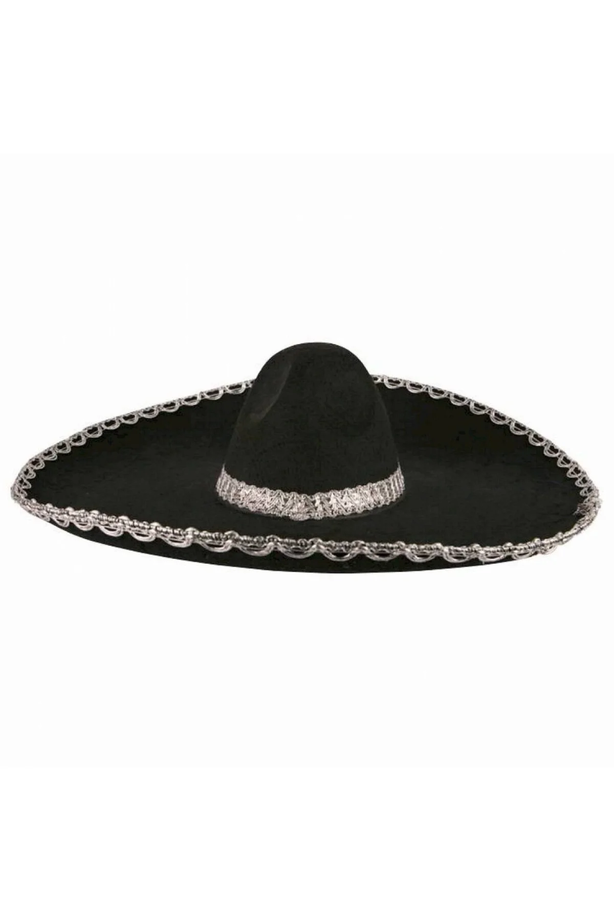 NessiWorld Sombrero Meksika Şapkası Mariachi Gümüş Şeritli Yetişk